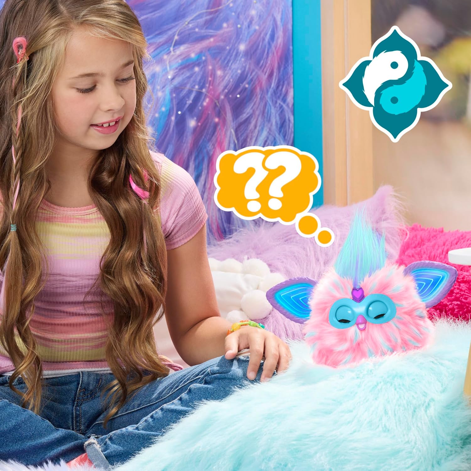 Hasbro Furby Cotton Candy Pink & Blue Plush Toy ฮาสโบร ตุ๊กตา เฟอร์บี้ คอทตอน แคนดี้ พิงค์ แอนด์ บลู ลิขสิทธิ์แท้