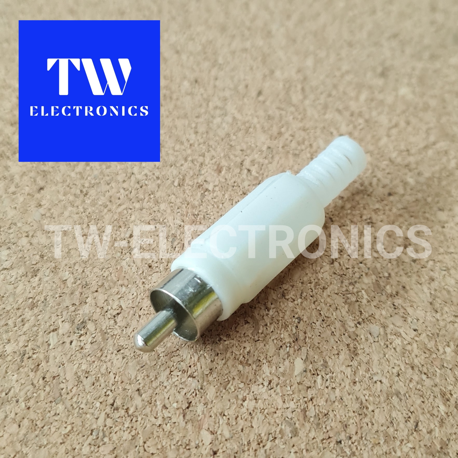 RCA ตัวผู้ (4mm) ยาง, สีขาว