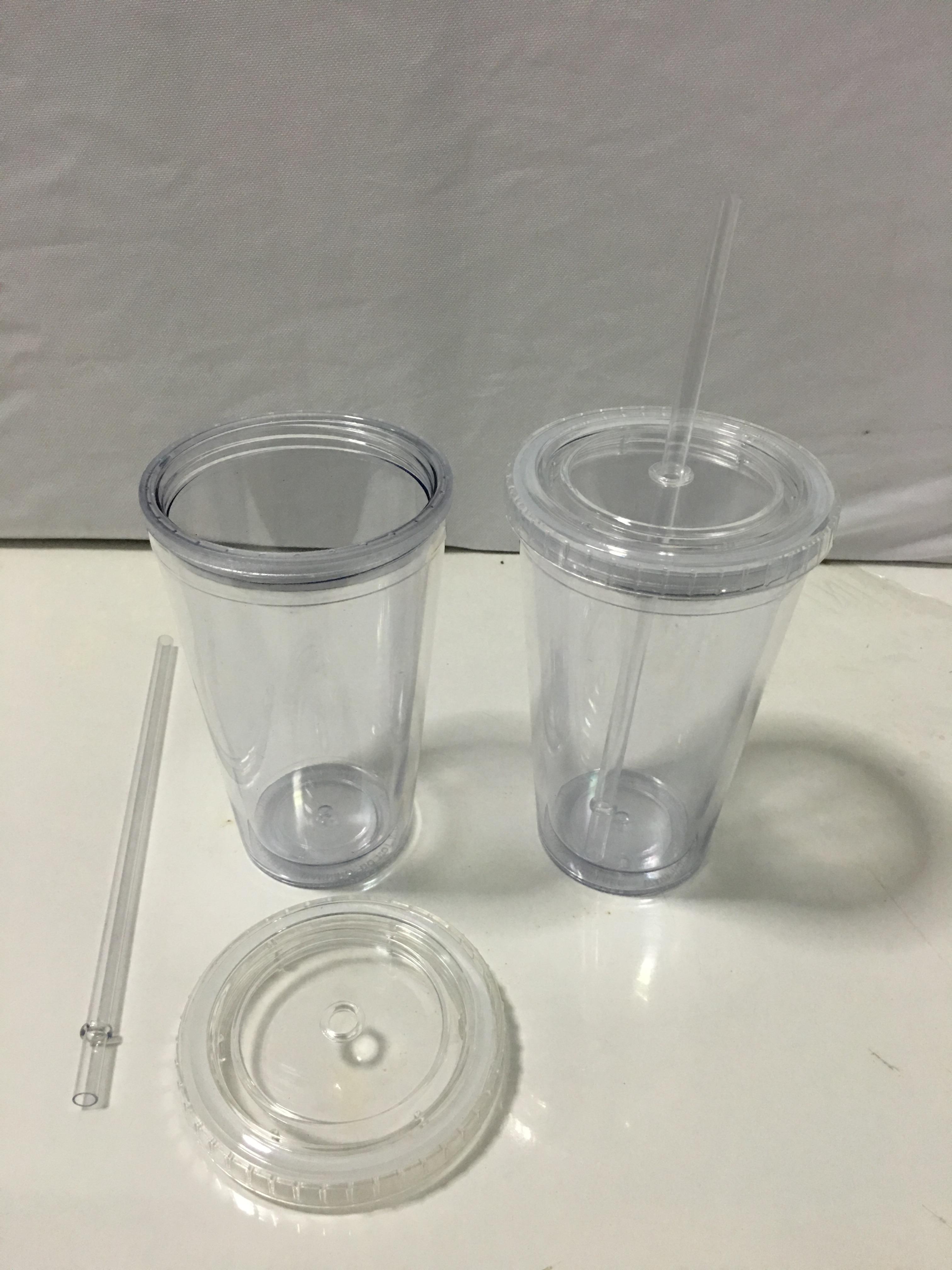 แก้วนํ้า พลาสติก 2 ชั้น 450 ml รหัส 1001