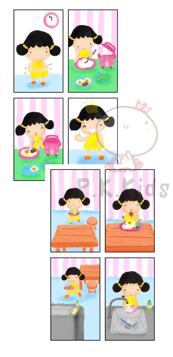 เรียงลำดับเหตุการณ์ : รับประทานอาหาร