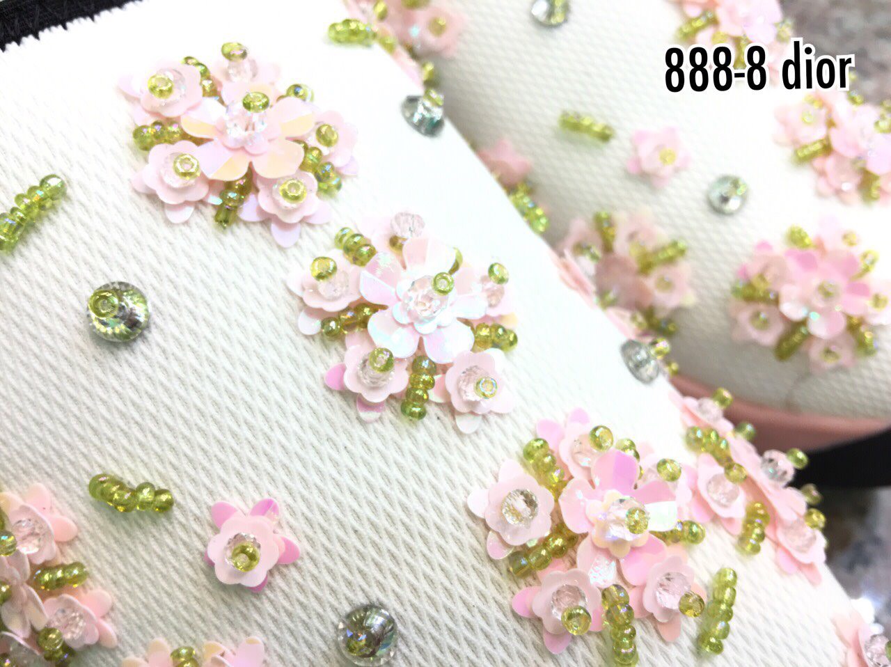 รองเท้า Dior Fusion Sneakers ลายดอกไม้ (สีดำ)