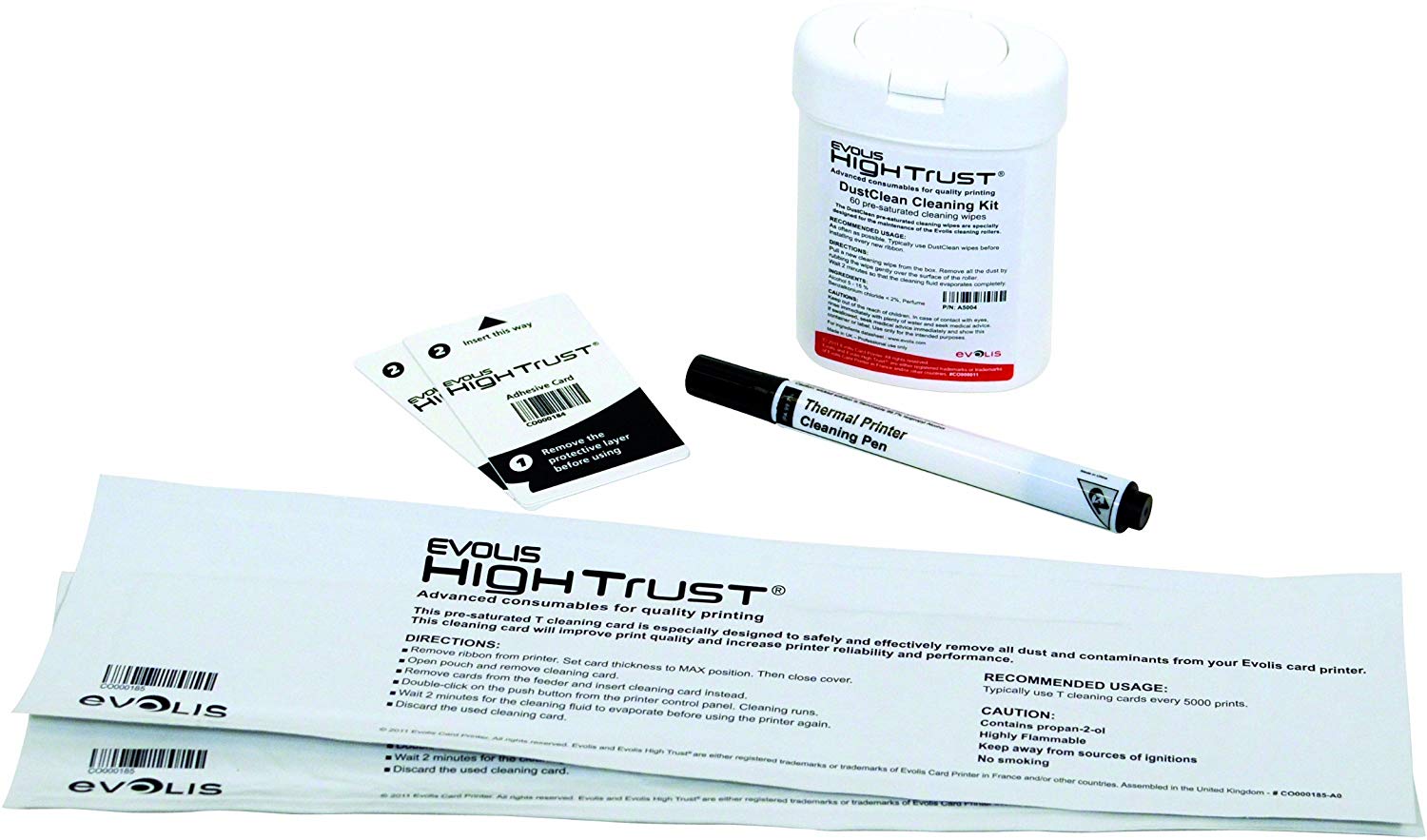 ขายถูก ชุดทำความสะอาดเครื่องพิมพ์ Advanced Cleaning Kit สำหรับเครื่องพิมพ์บัตร Evolis Zenius and Primacy