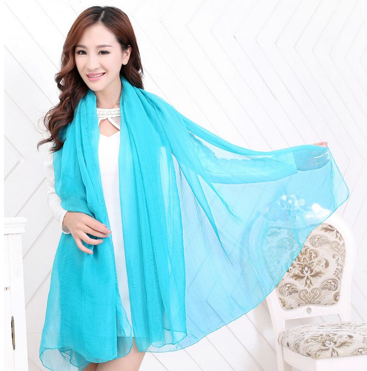 ผ้าคลุมไหล่ scarf ฟ้า