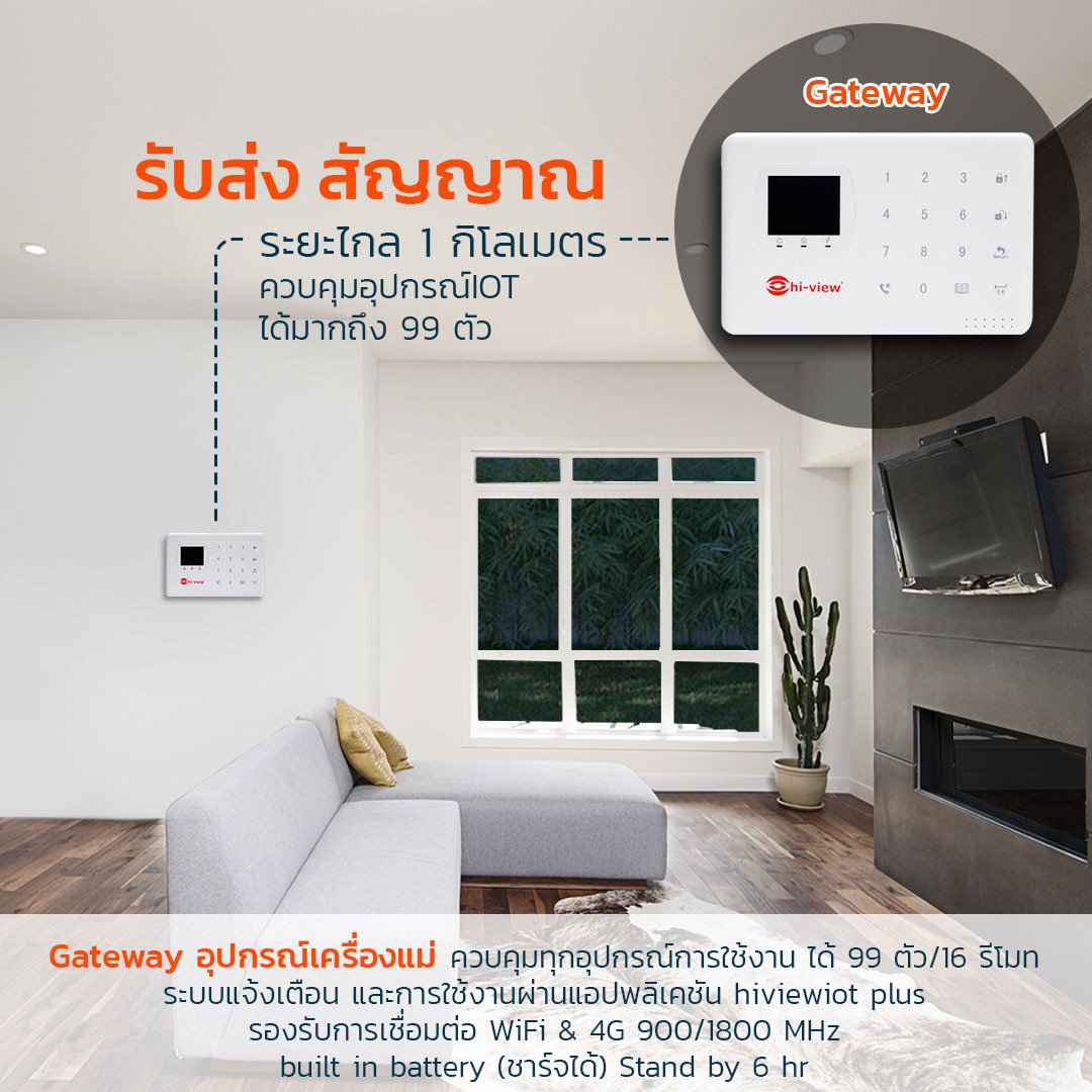 ขายถูก Hiview ชุดกันขโมยไร้สาย ระบบกันขโมยบ้านไร้สาย LORA Hi-view รุ่น HSM-HOMEKIT-LR ประกันศูนย์