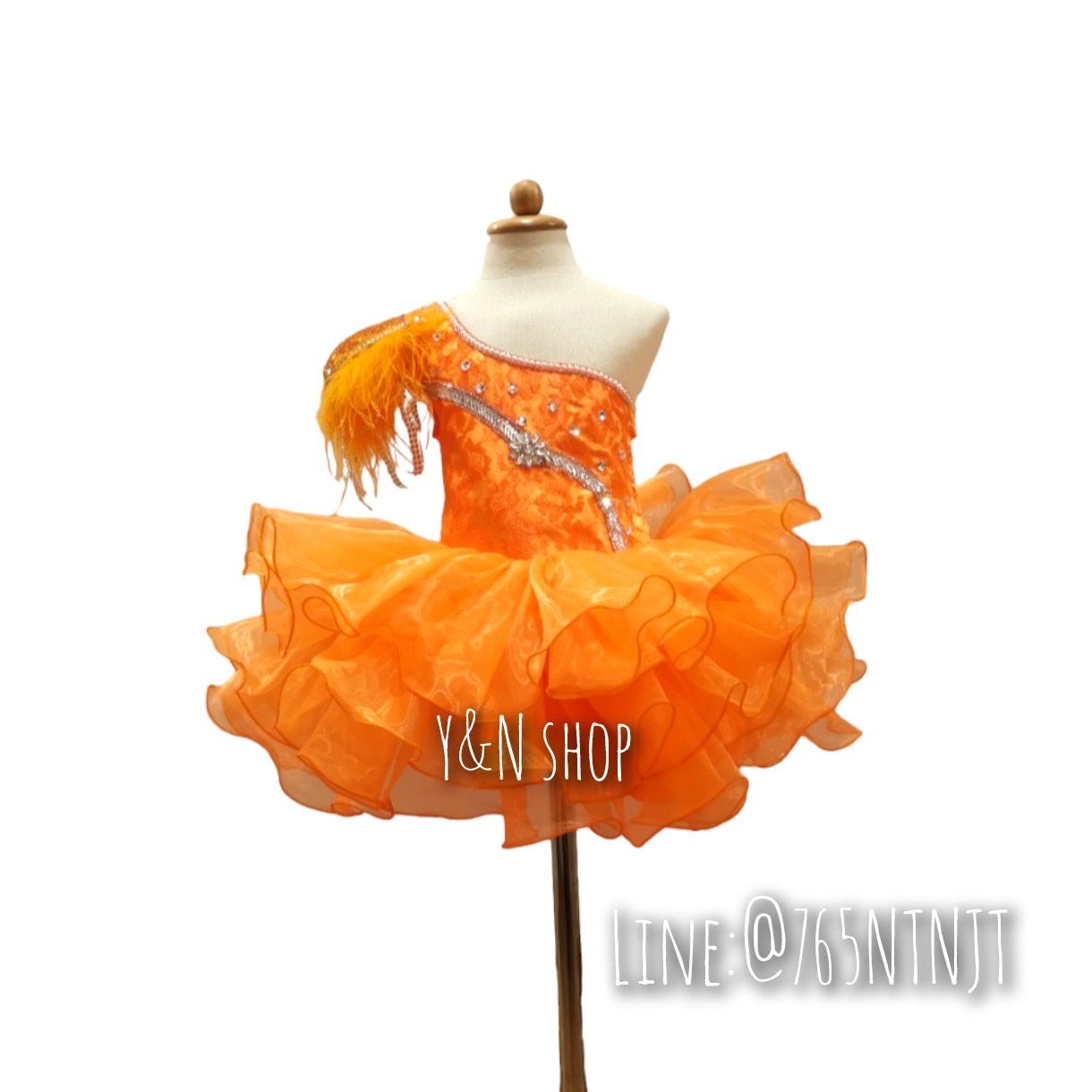 Y&NShop ชุดดรัมเมเยอร์ ชุดเชียร์ลีดเดอร์ เด็กหญิงอนุบาล-ประถมต้น แบบชุดไหล่ข้างเดียว