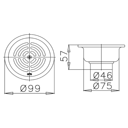 COTTO CT646Y2(HM) ตะแกรงกันกลิ่นสแตนเลสกลมเกลียว ขนาด 1.5 นิ้ว