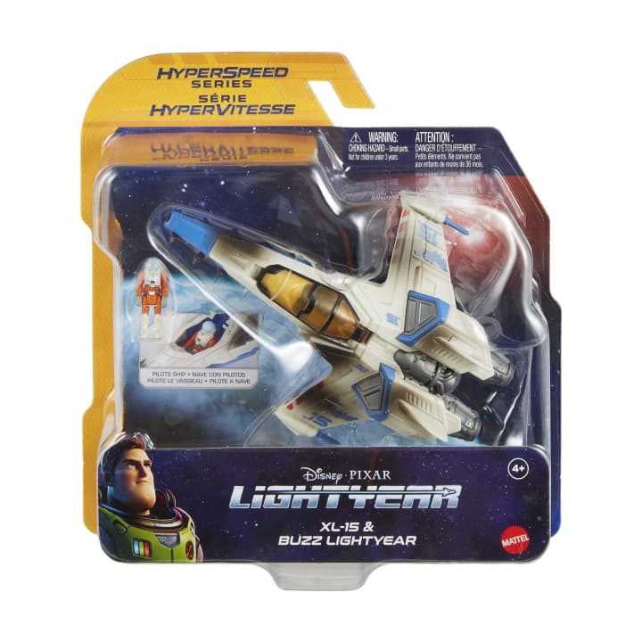 Mattel Disney Pixar Lightyear Hyperspeed Series Battle Damage XL-15 & Buzz Lightyear (HJG86) แมทเทล ดิสนีย์ พิกซาร์ ไลท์เยียร์ ของเล่นแอ็กชั่นฟิกเกอร์ ยานอวกาศ ไฮเปอร์สปีด แบทเทิล ดาเมจ Xl-15 ขนาด 6 นิ้ว และ บัซ ไลท์เยียร์