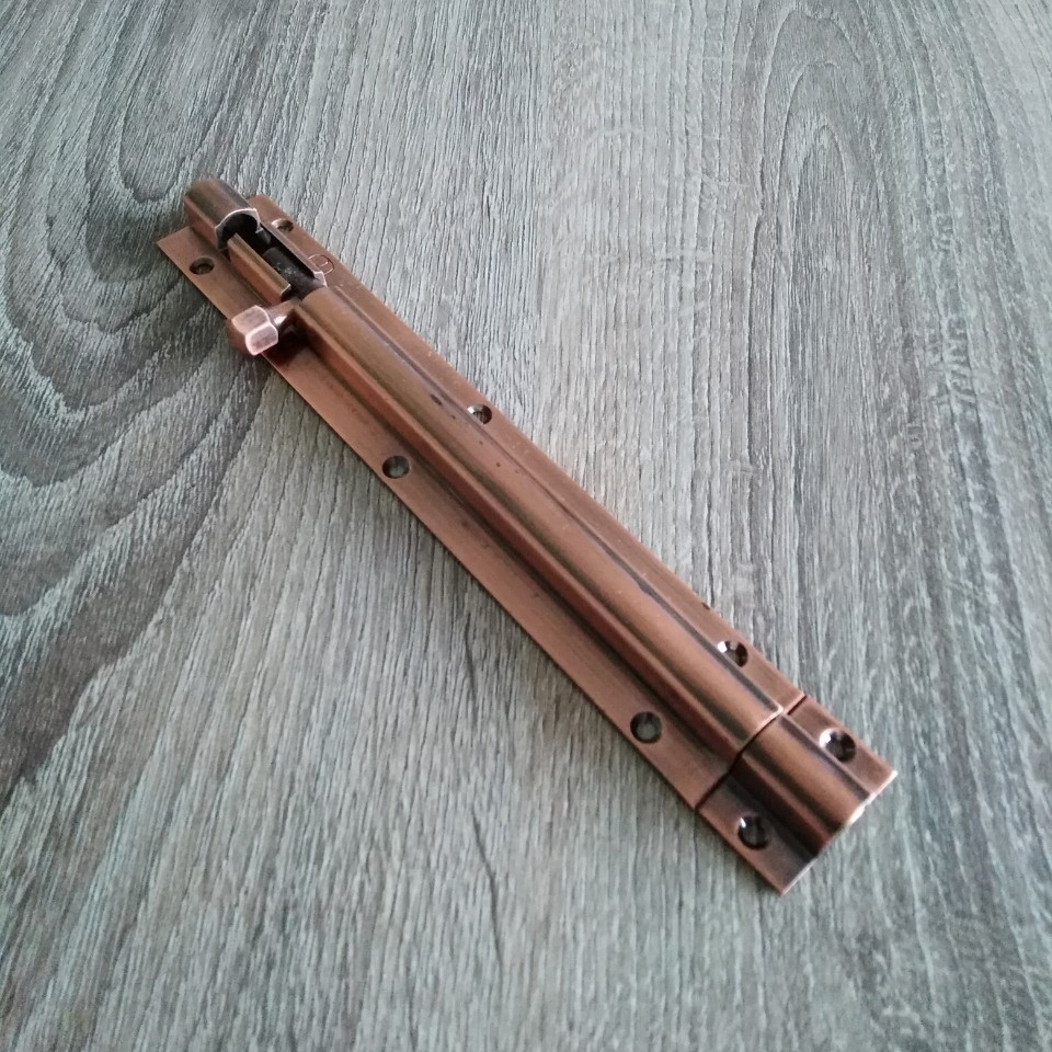 กลอนทองเหลือง 6 นิ้ว ทองแดงโบราณ ตราช้าง