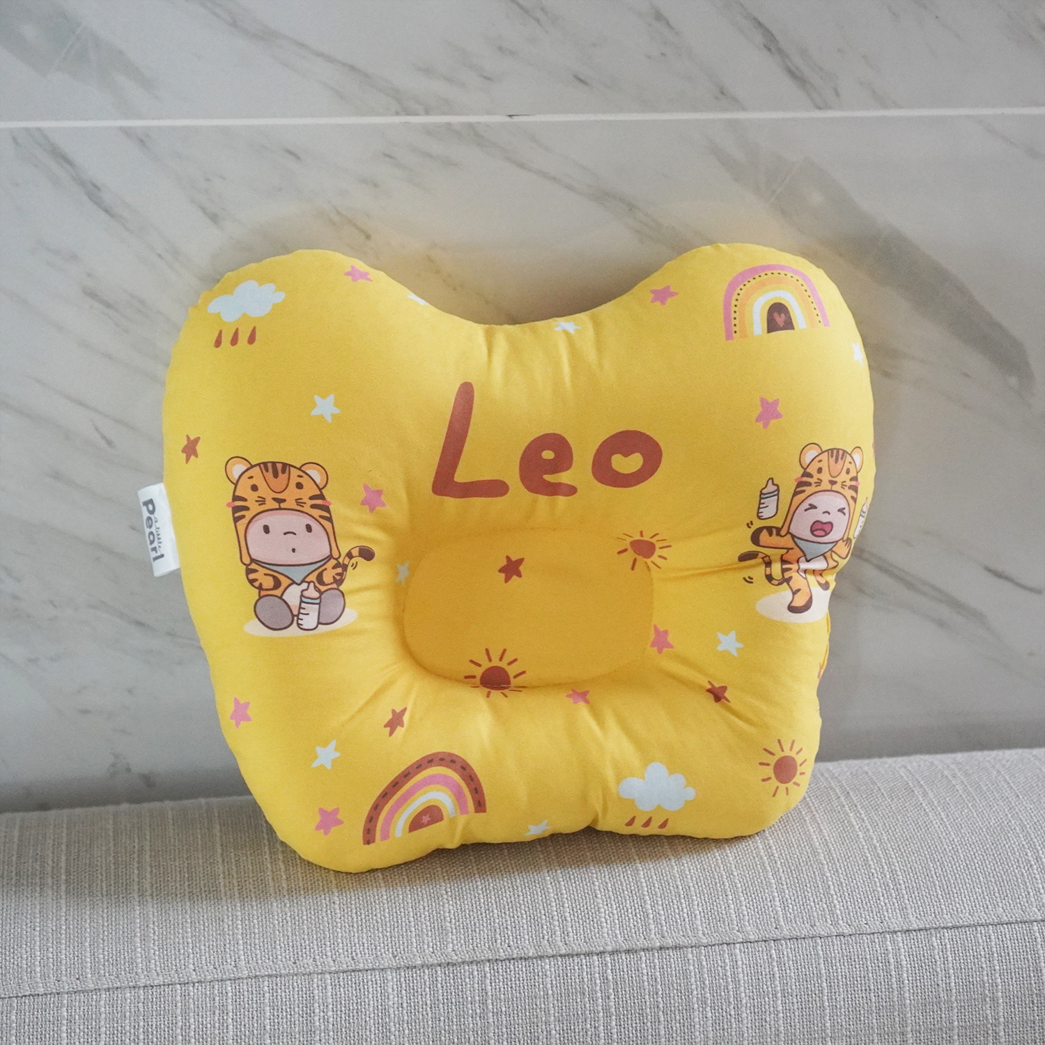 หมอนเด็ก หมอนหลุม Baby Pillow สั่งทำใส่ชื่อ ลาย Baby Tiger - Yellow