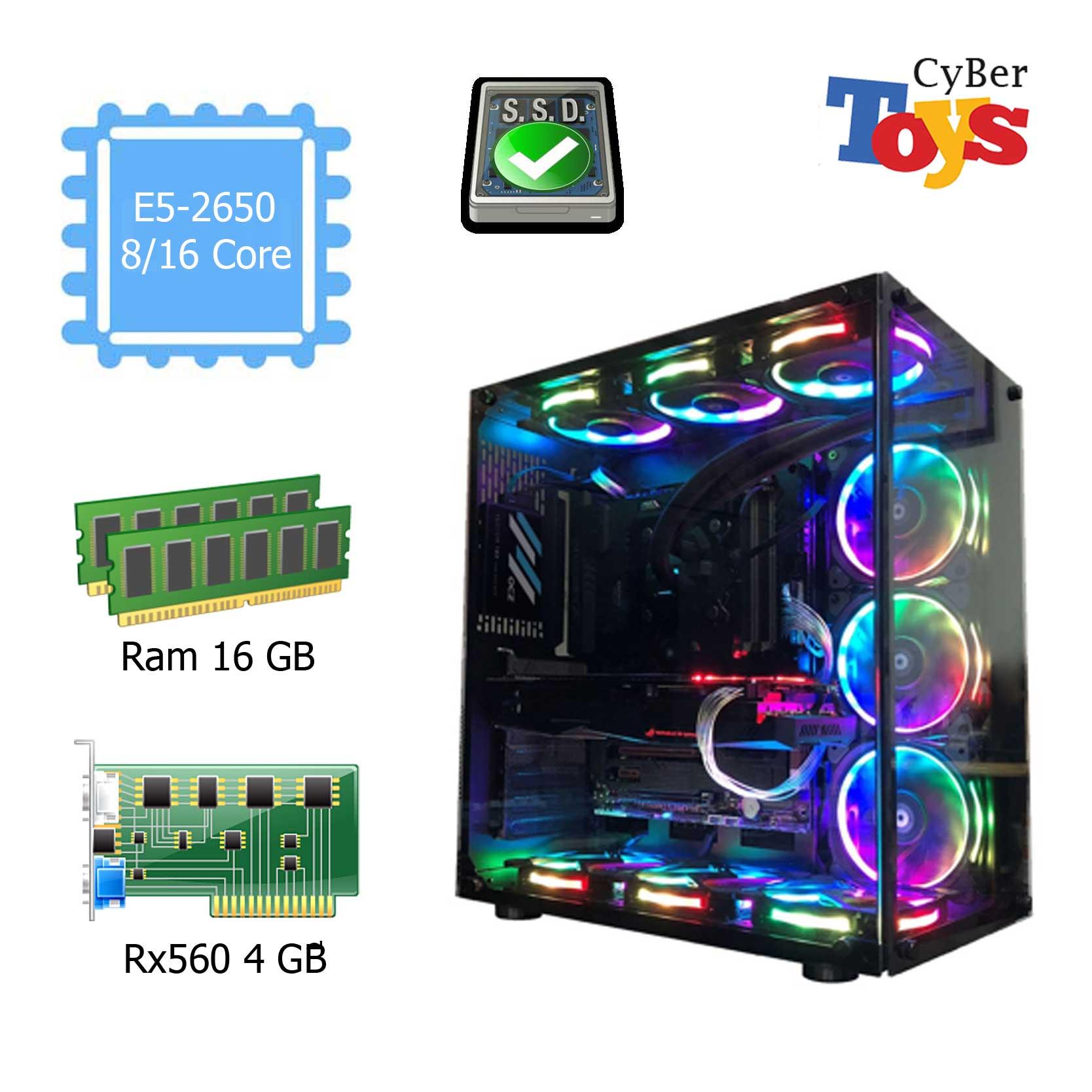 คอมสำหรับงานออกแบบ และเล่นเกมส์ WorkStation 8/16Core Ram 16G Rx 560 4G