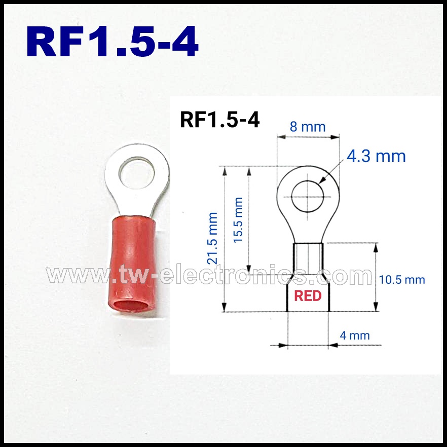 หางปลากลม หุ้ม(สีแดง) T-LUG / RF1.5-4