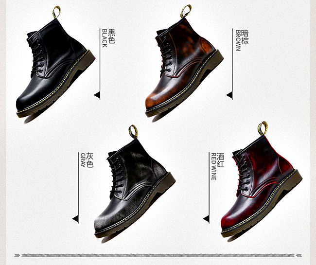01058 รองเท้าบูท LZDZN Martin Boots Leather Shoes high สไตล์วินเทจ [ชาย/หญิง] Size 38-44
