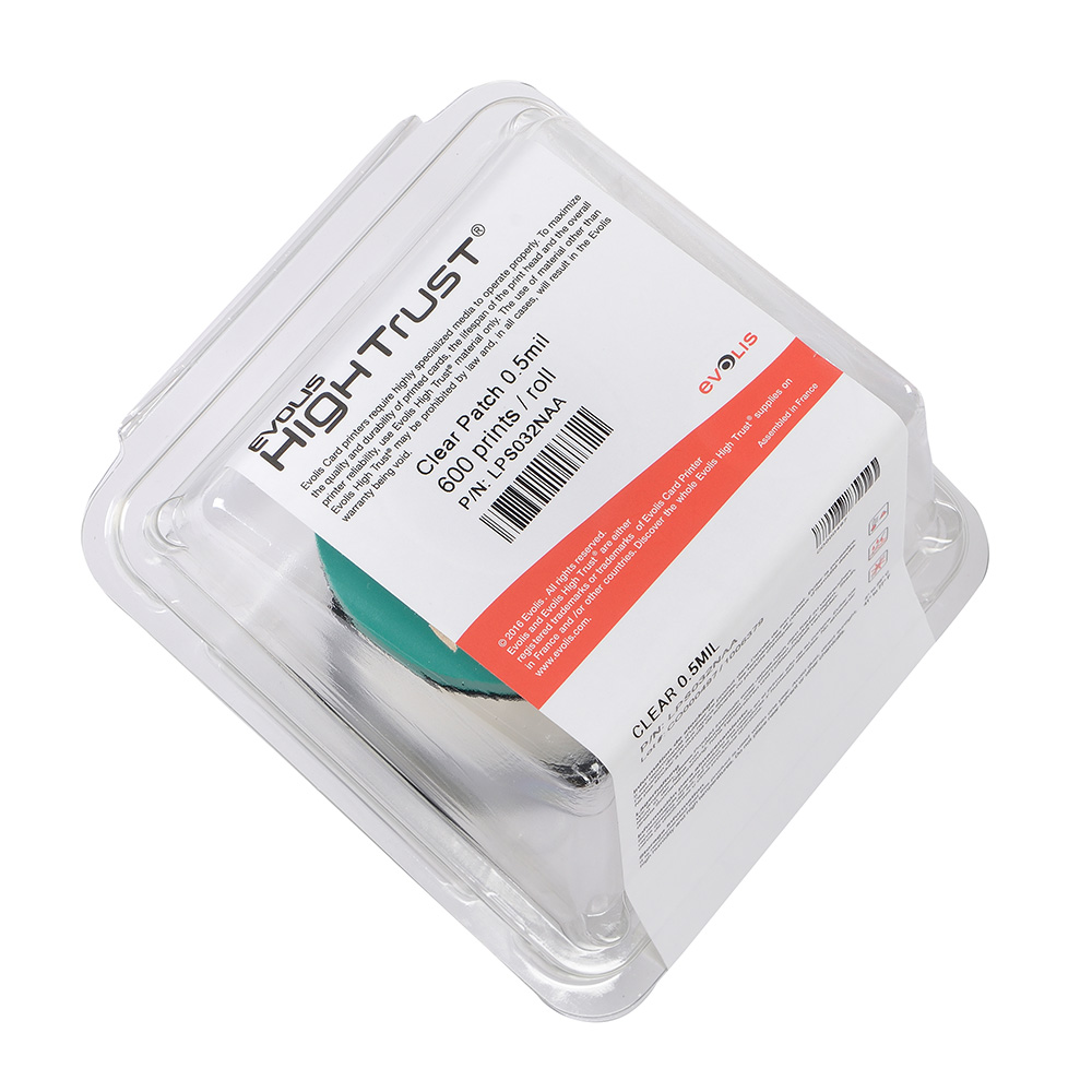 ขายถูก Clear patch 0.5mil 600 sides / roll สำหรับเครื่องพิมพ์บัตร (Evolis CARD LAMINATION MODULE)