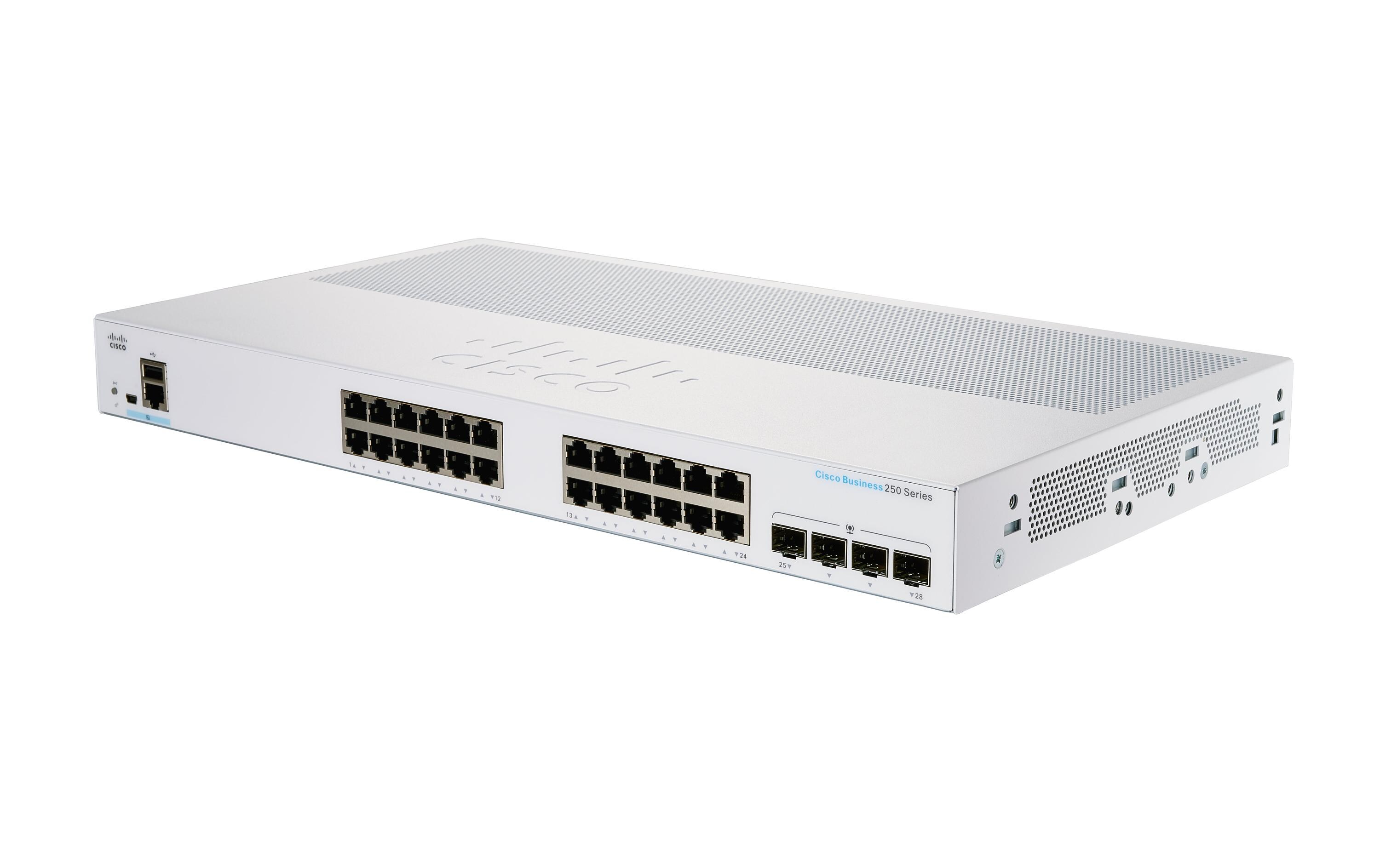 ขายถูก Cisco Gigabit Switching Hub CISCO (CBS250-24T-4G-EU) 24 Port 4 Port SFP (17'') ประกันศูนย์