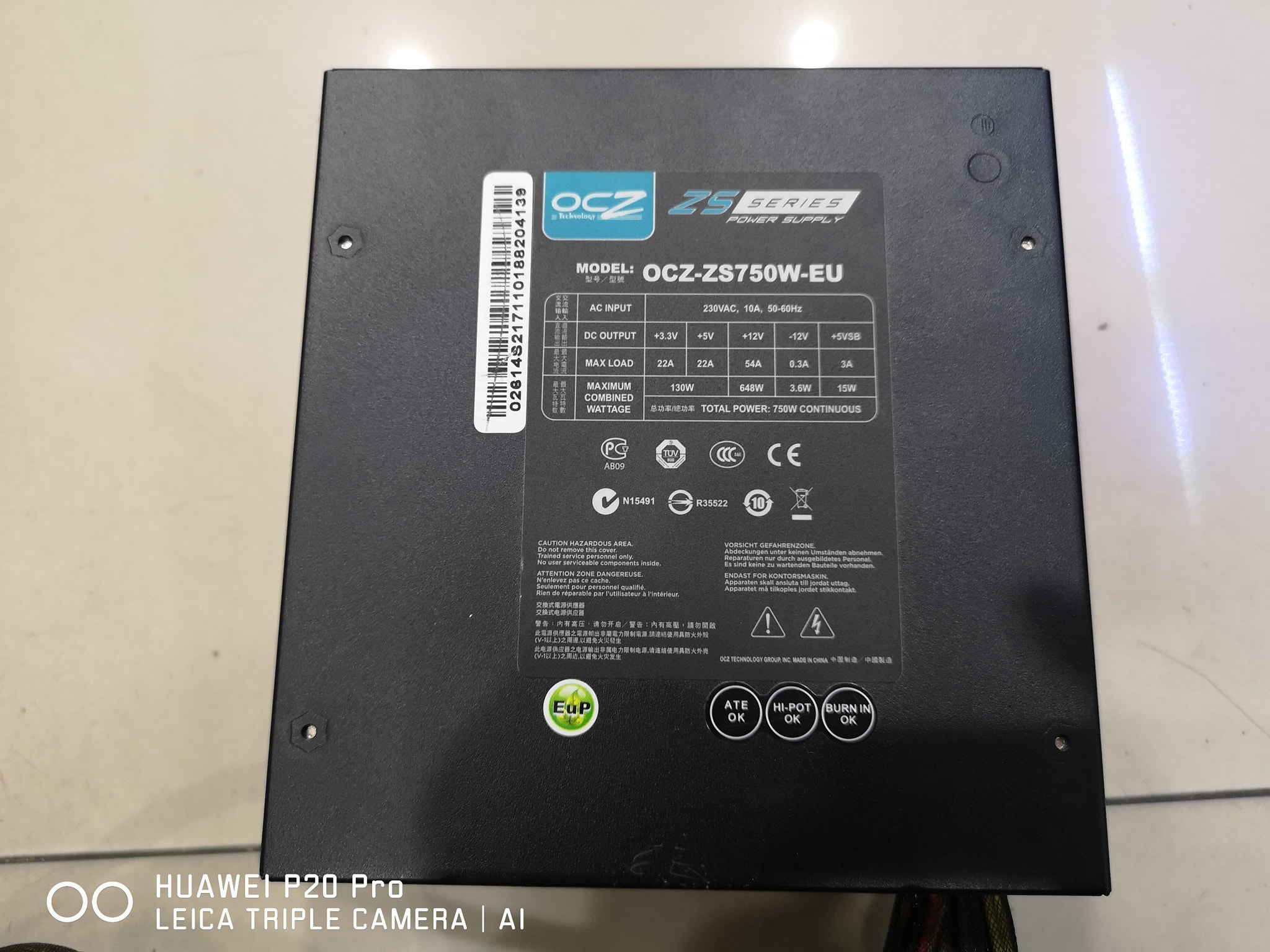 OCZ-ZS750W-EU 750W. 80+ Bronze