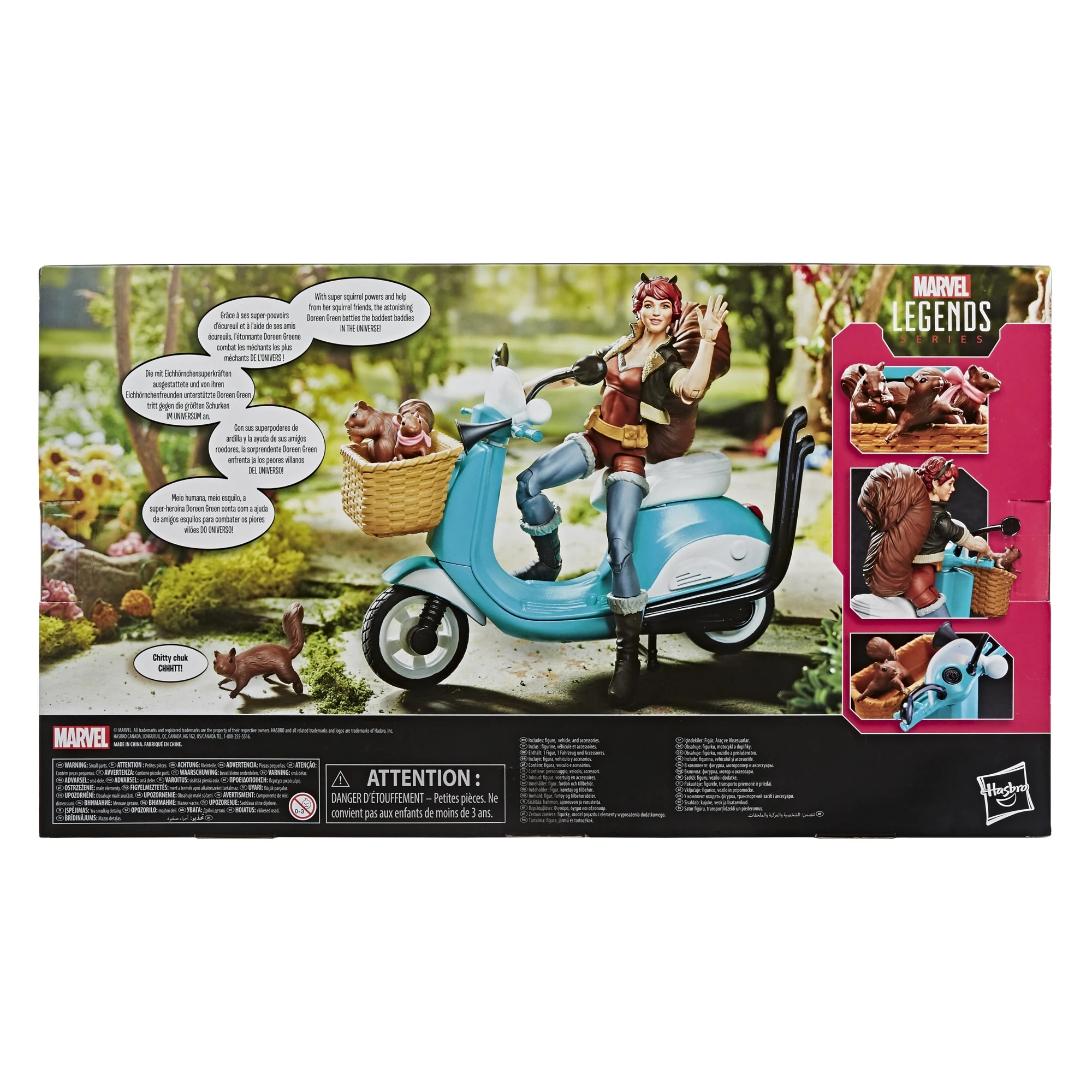 Hasbro Marvel Legends Series Unbeatable Squirrel Girl 6-inch Figure ฮาสโบร มาร์เวล เลเจนด์ ซีรี่ย์ส หุ่นโมเดลฟิกเกอร์ อันบีทเทเบิล สควีรอล เกิร์ล ขนาด 6 นิ้ว พร้อมสกู๊ทเตอร์ ลิขสิทธิ์แท้