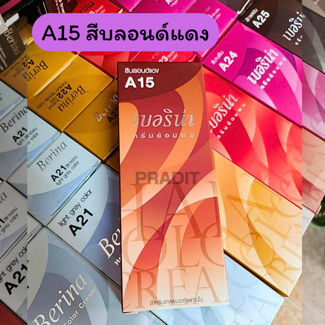 Berina Hair Color เบอร์ A15 สีบลอนด์แดง 121 กรัม