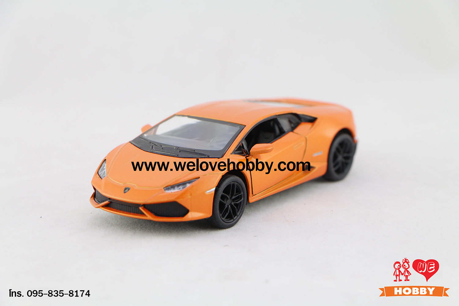 โมเดลรถซุปเปอร์ คาร์ Lamborghini Huracán LP610-4 สีส้ม Scale 1:36