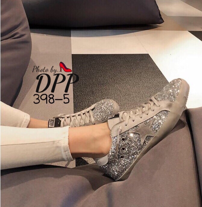 รองเท้าผ้าใบสไตล์ GGDB Stars sneaker silver sequins