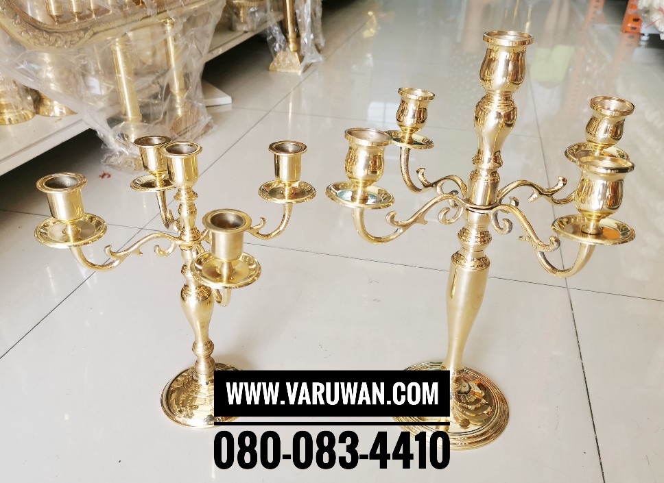 เชิงเทียนทองเหลือง 5 ช่อ