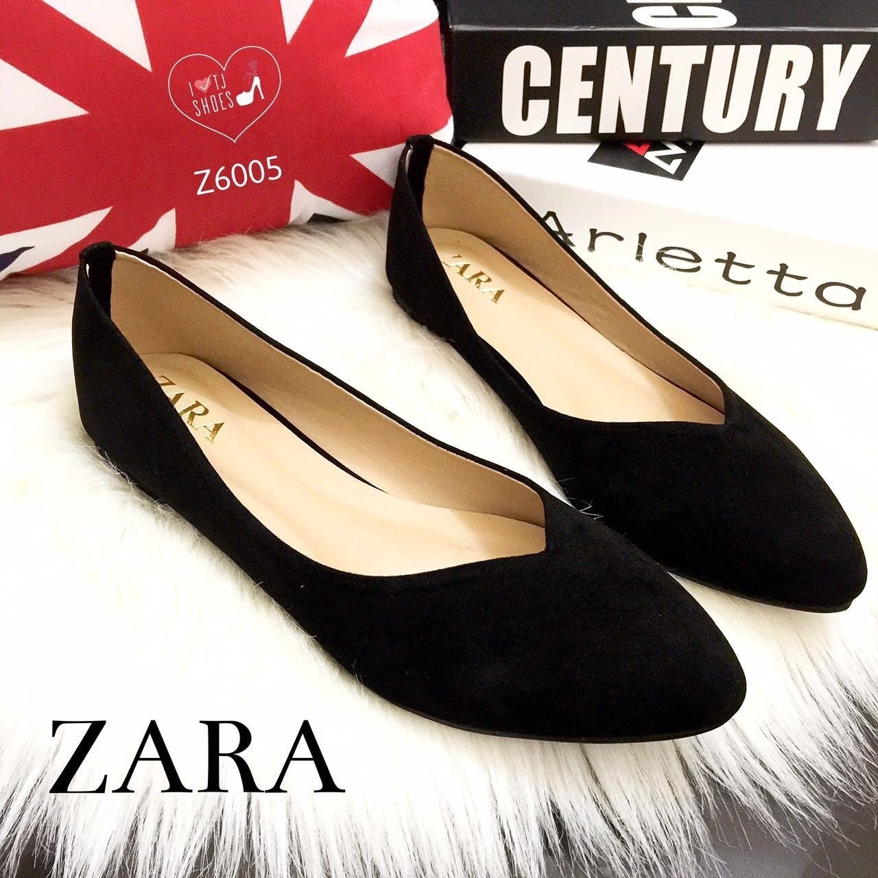 พร้อมส่ง : รองเท้า Zara Candy Flats (สีดำ)