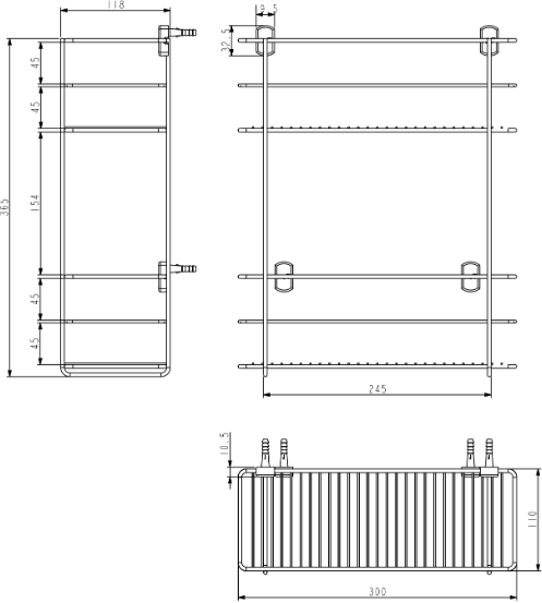HWHOY-H109Q ชั้นวางของ 2 ชั้นขนาด 110x365MM