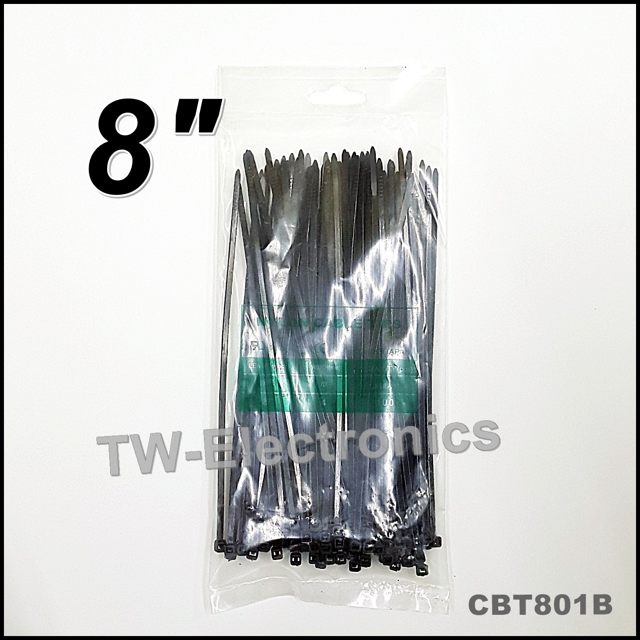 เคเบิ้ลไทร์ 8 นิ้ว (สีดำ) / CBT801B