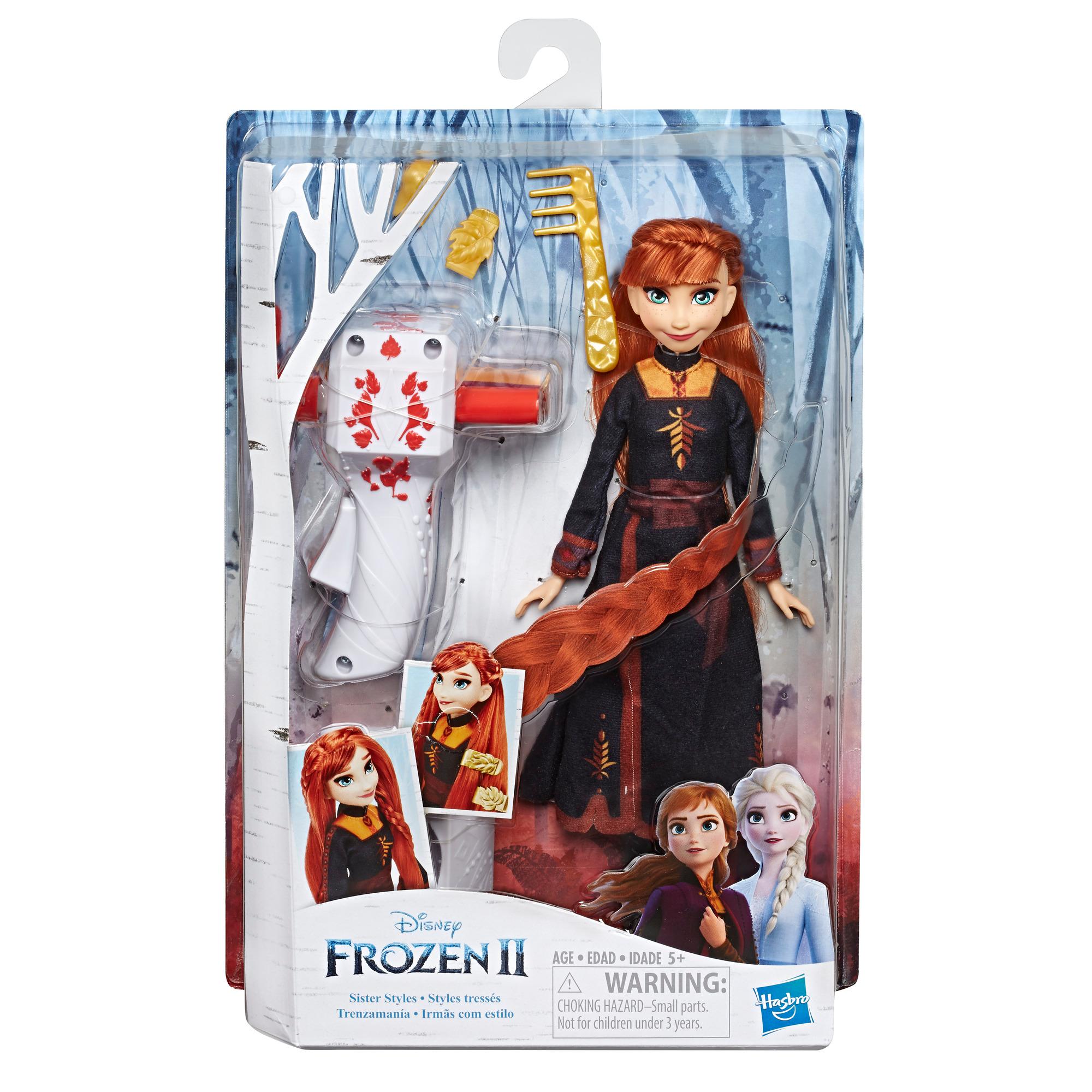 Hasbro Disney Frozen Sister Styles Anna Fashion Doll With Extra-Long Blonde Hair, Braiding Tool and Hair Clips ฮาสโบร ดิสนี่ย์ โฟรเซ่น ตุ๊กตาอันนา สูง 28 ซม. พร้อมอุปกรณ์ทำผม ลิขสิทธิ์แท้