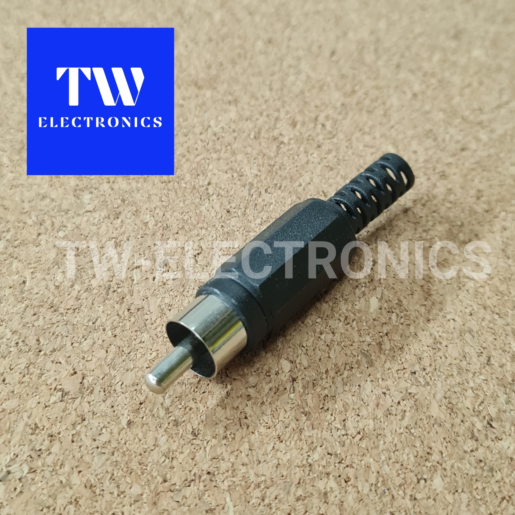 RCA ตัวผู้ (4mm) ยาง, สีดำ