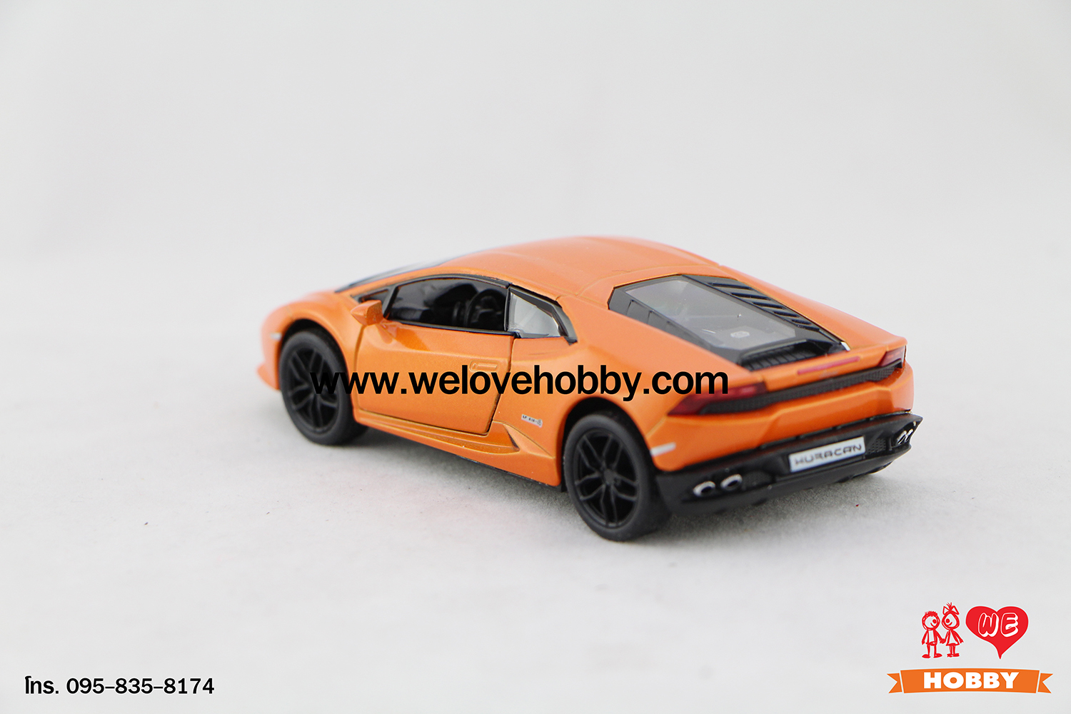 โมเดลรถซุปเปอร์ คาร์ Lamborghini Huracán LP610-4 สีส้ม Scale 1:36