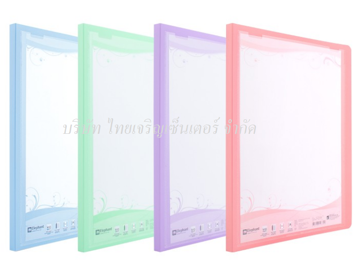 แฟ้มโชว์เอกสารตราช้าง PF01 A4 คละสี (โหล)