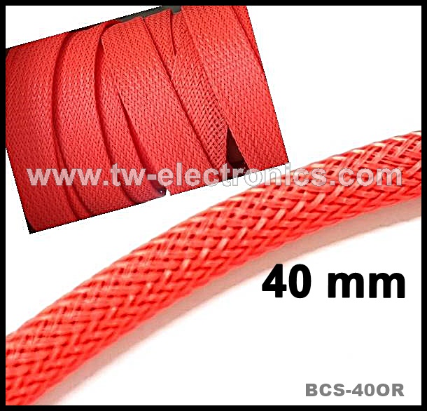 สายถัก 40 mm (สีส้ม) / BCS-40OR