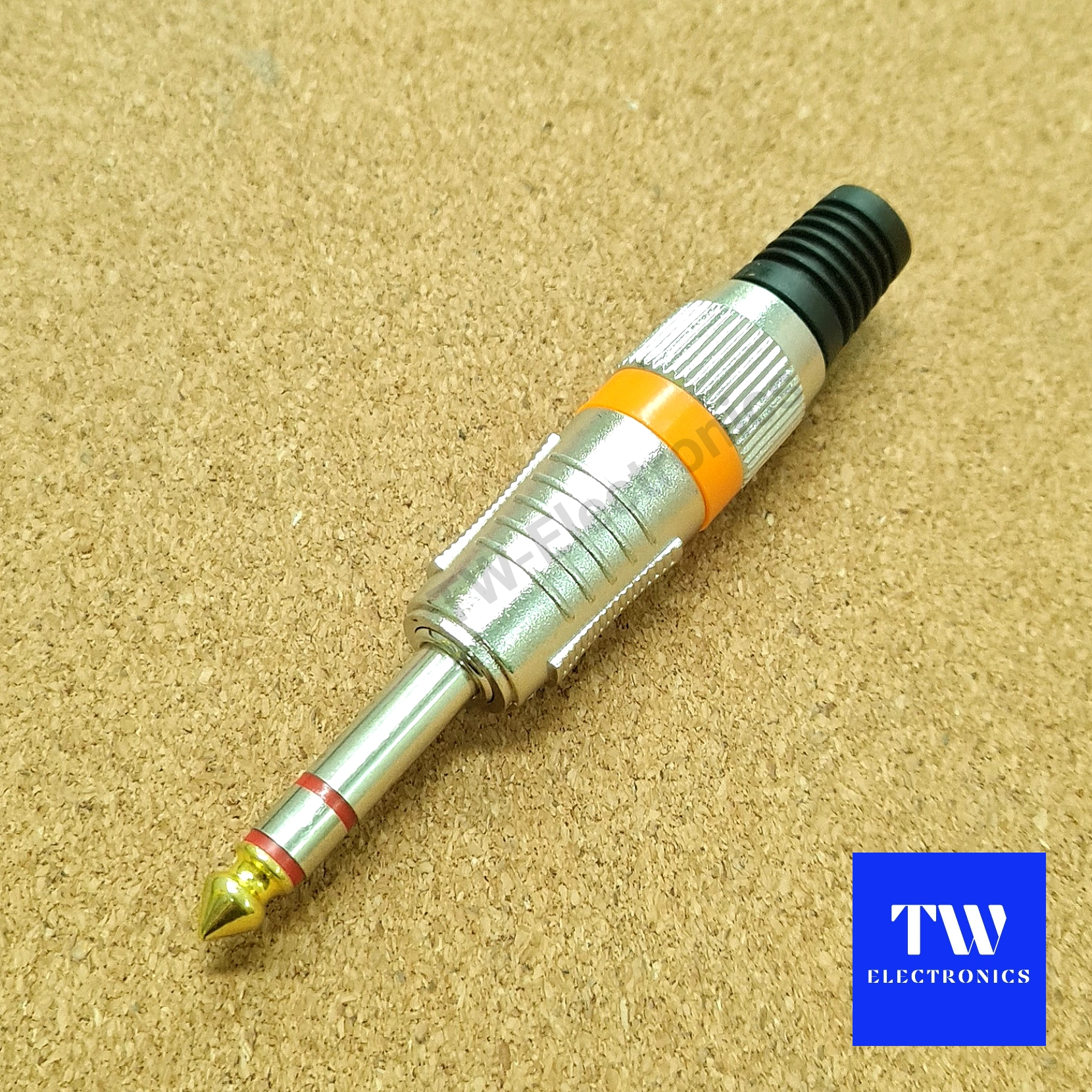ปลั๊กโฟนสเตอริโอ 6.35 (1/4") คาดสีส้ม / MS002SO