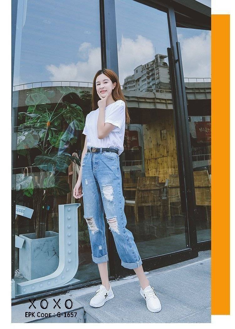 รองเท้าผ้าใบทรง Sport แต่งโลโก้X (สีชมพู)