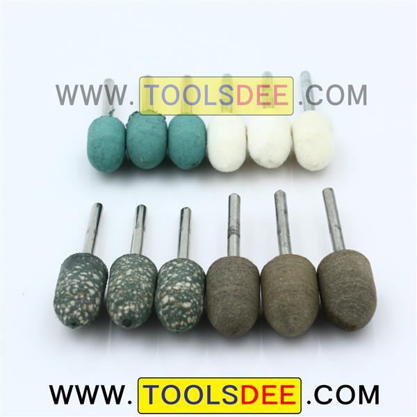 ลูกยางขัดเงา แกน 3 mm ชุด 6 ชิ้น