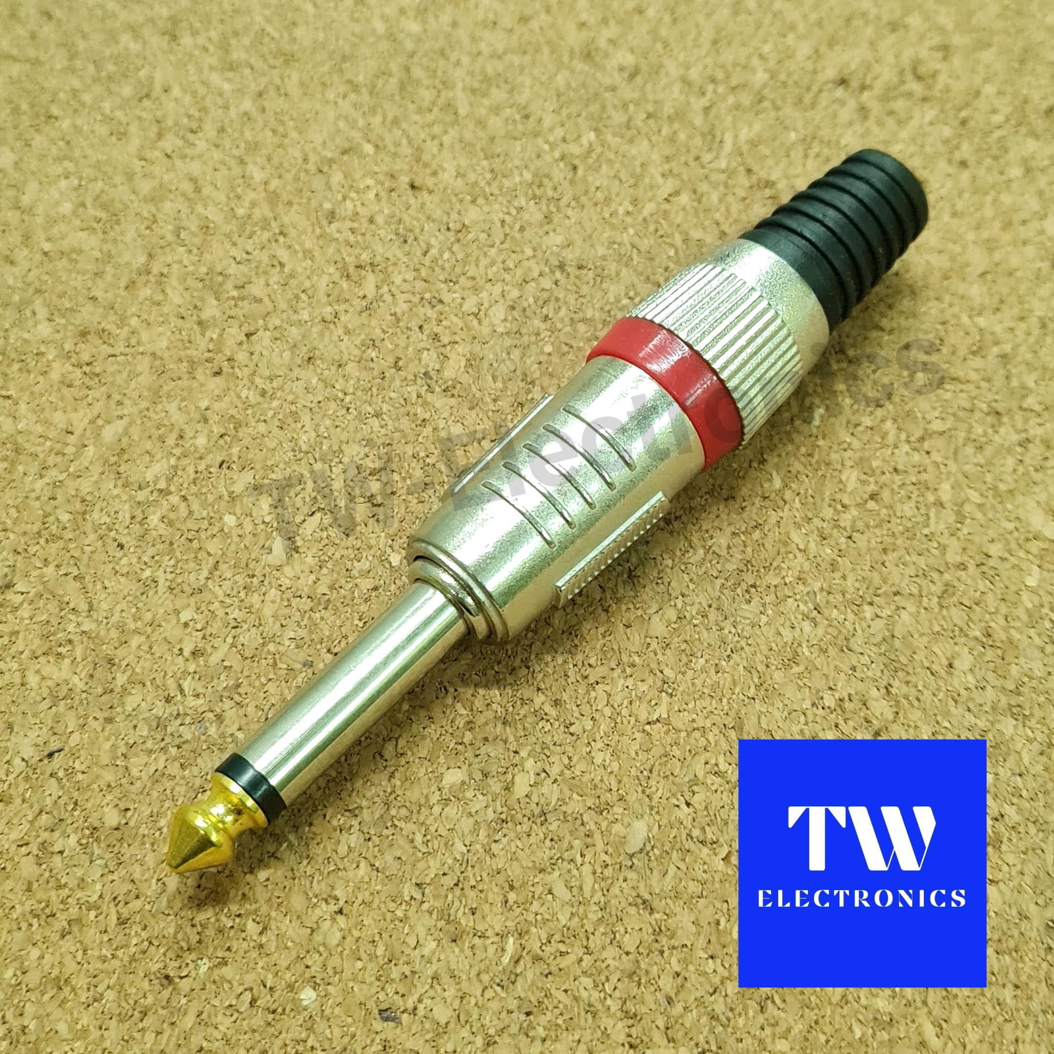 ปลั๊กโฟนโมโน 6.35 (1/4") คาดสีแดง / MO005SR