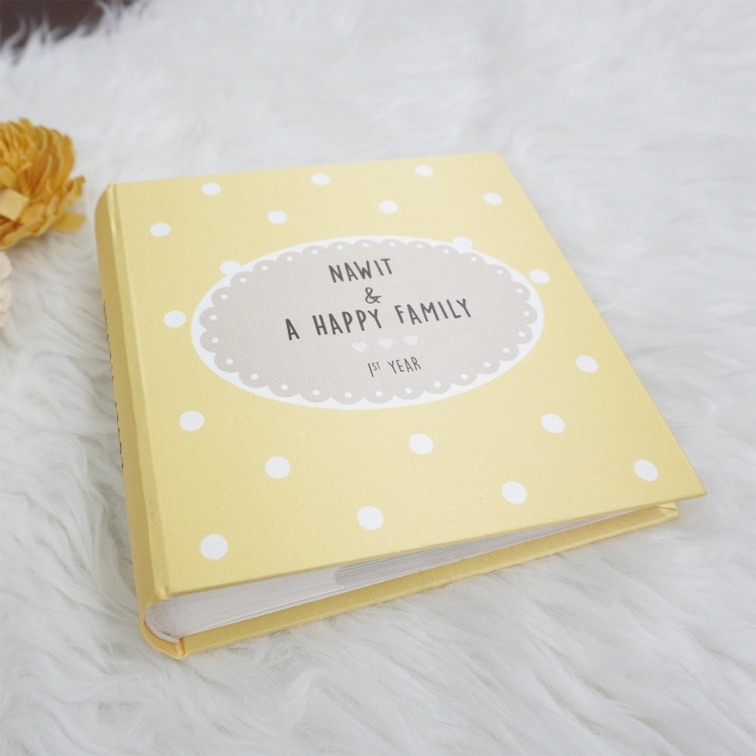อัลบั้มสั่งทำใส่ชื่อ ลาย Polka Dot - Oval Label