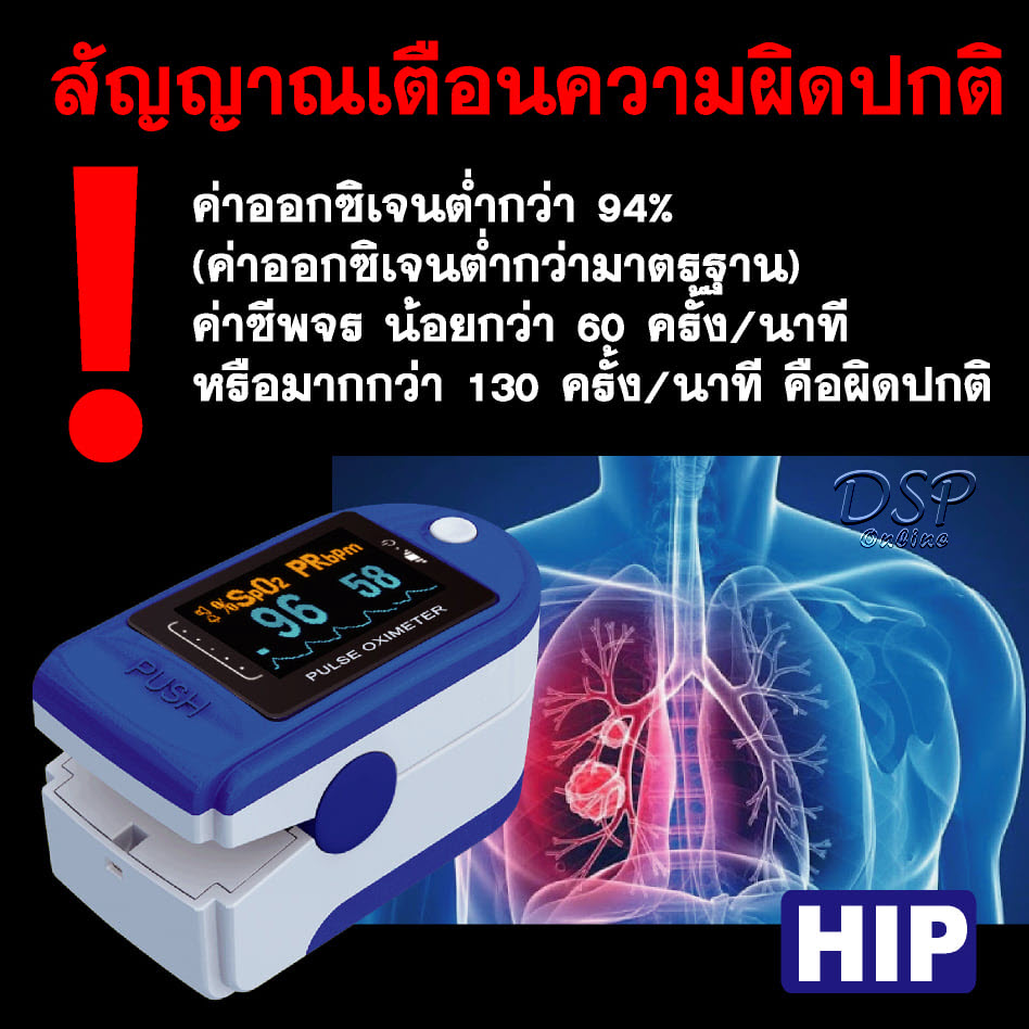 ขายถูก HIP PULSE OXIMETER CMS50DL เครื่องวัดออกซิเจนปลายนิ้ว