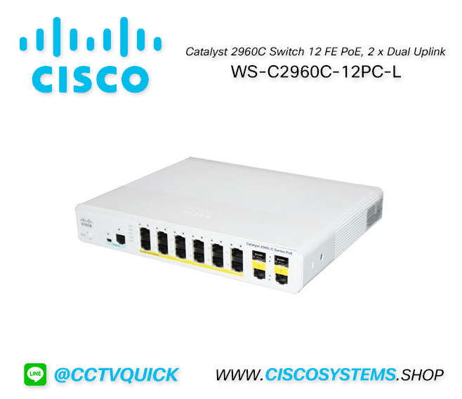 EOL WS-C2960C-12PC-L (Cisco Catalyst 2960C Switch 12 FE PoE, 2 x Dual Uplink,Lan Base) ** WS-C2960L-16PS-LL