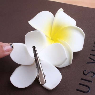 Set 3 ดอก กิ๊บติดผม plumeria กิ๊บ ดอกไม้ ดอกลีลาวดี เกาหลี รวม size ขนาด 5,8,9 เซนติเมตร สีขาว