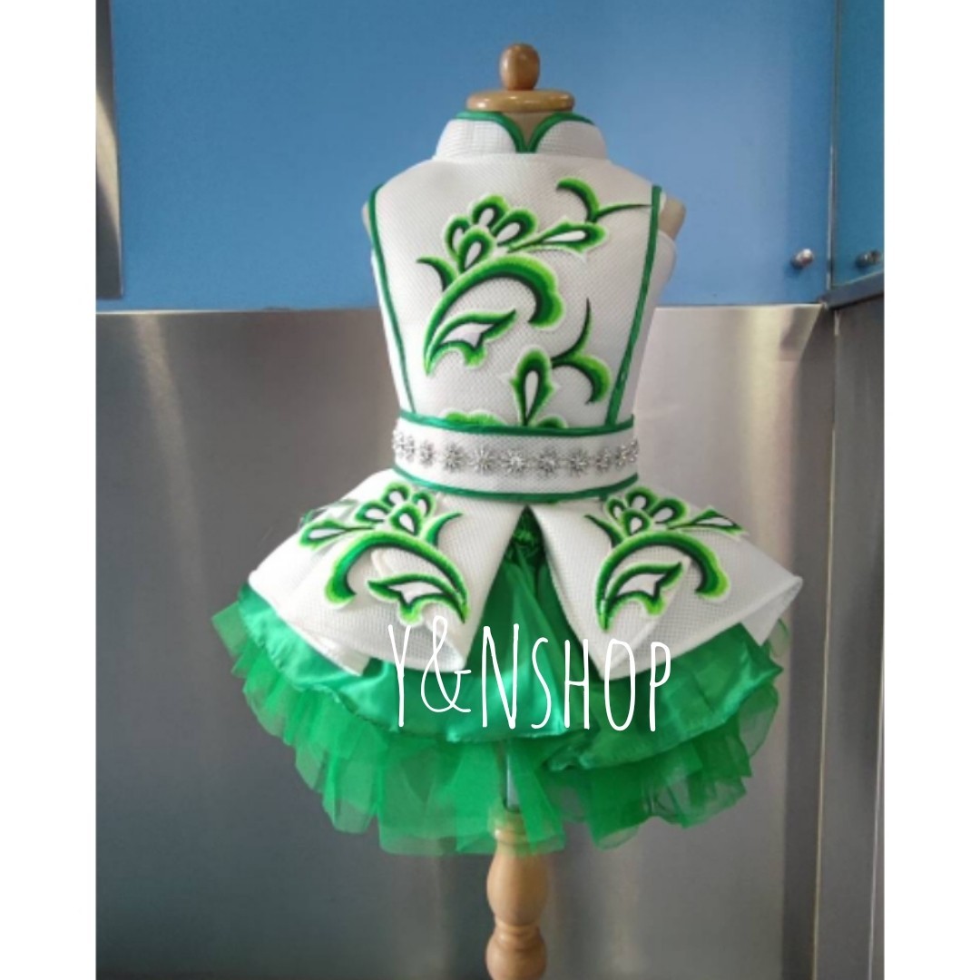 Y&NShop ชุดดรัมเมเยอร์ ชุดเชียร์ลีดเดอร์ ชุดเชียร์ลีดเดอร์เด็กหญิงอนุบาล-ประถม แบบชุดแซนด์วิชลายไฟ