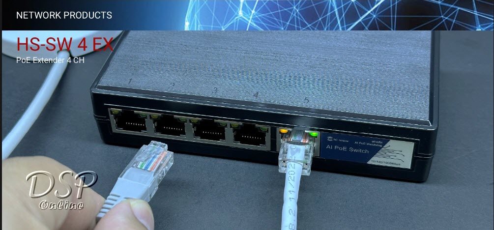 ขายถูก HIVIEW HS-SW4EX POE EXTENDER 4 CH อุปกรณ์ช่วยประหยัดสายสัญญาณและช่วยขยายสัญญาณในการติดตั้งกล้องวงจรปิดระบบ IP ประกันศูนย์