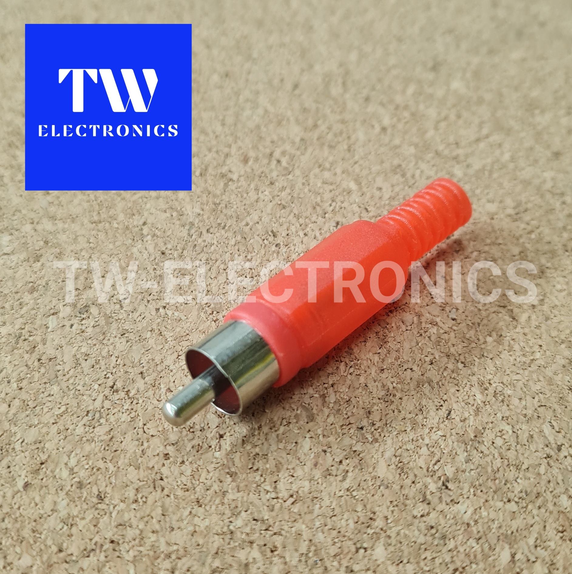 RCA ตัวผู้ (4mm) ยาง, สีแดง