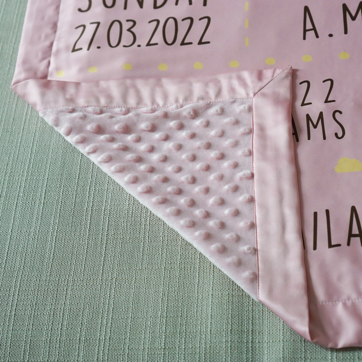 ผ้าห่มเด็ก ใส่ประวัติแรกเกิด ลายเสือ ปีขาล สี Pink