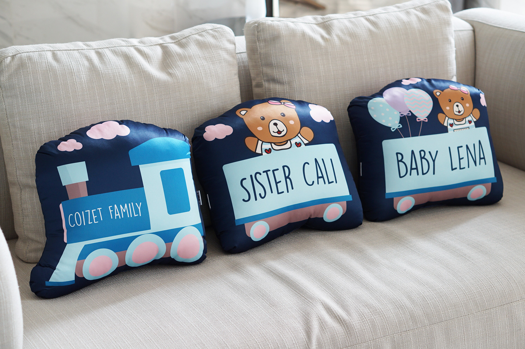 หมอนรถไฟ Train ( Set 3 ใบ )
