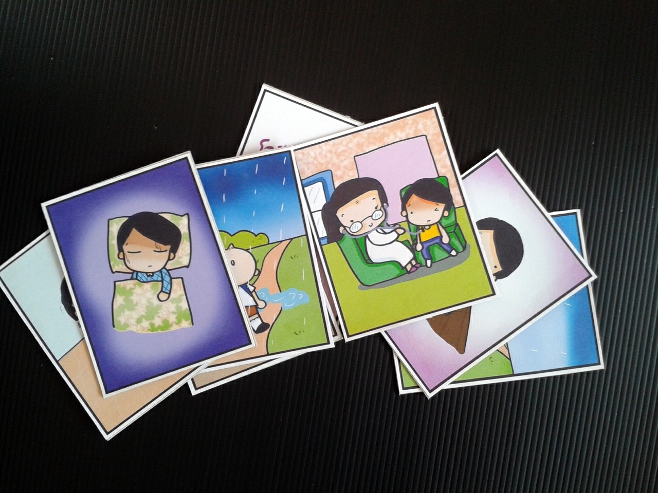 เรียงลำดับเหตุการณ์ : ตากฝนไม่สบาย