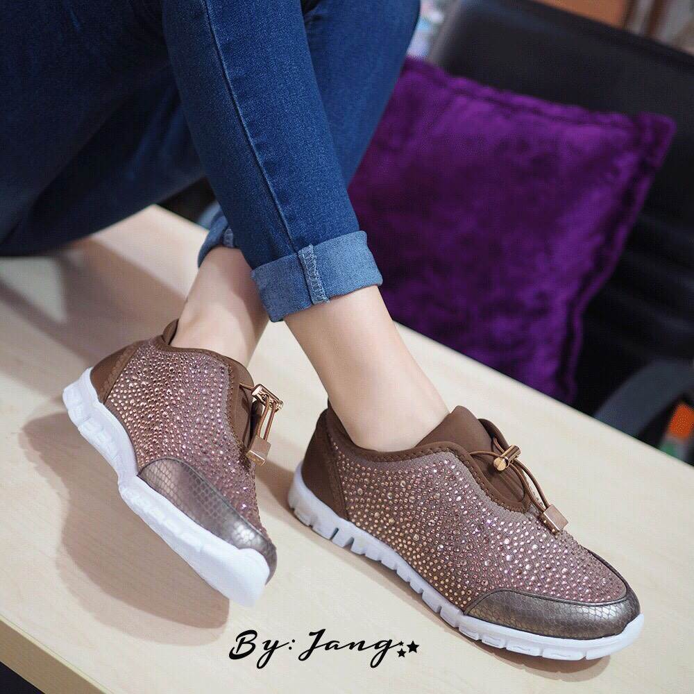 รองเท้า Zara Shiny Trainer 2015 (สีน้ำตาล)