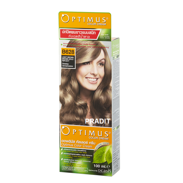 Optimus Color Cream ออพติมัส คัลเลอร์ ครีม เบอร์B628 สีน้ำตาลอ่อนประกายน้ำตาลทอง 100 มล 235 กรัม