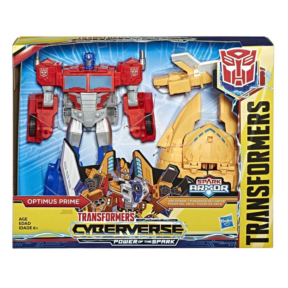 Hasbro Transformers Cyberverse Spark Armor Ark Power Optimus Prime Action Figure ฮาสโบร ทรานสฟอเมอร์ส ไซเบอร์เวิร์ส สปาร์ค อาร์เมอร์ อาร์ค เพาเวอร์ หุ่นยนต์ออพติมัส ไพรม์ ขนาด 12 นิ้ว ลิขสิทธิ์แท้