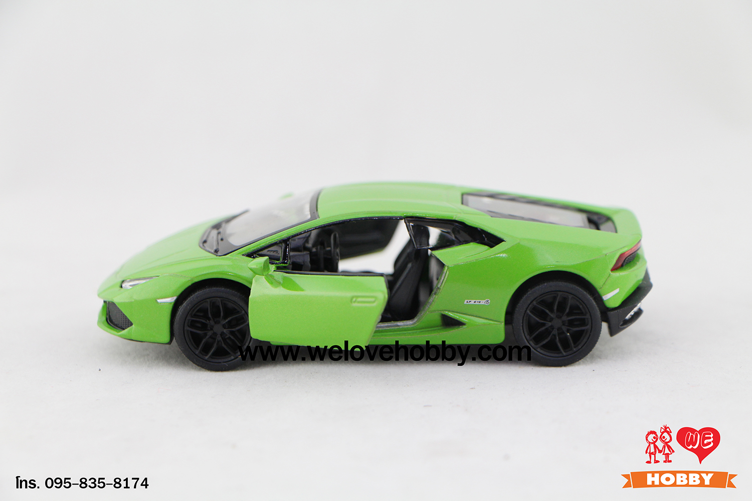 โมเดลรถซุปเปอร์ คาร์ Lamborghini Huracán LP610-4 สีเขียว Scale 1:36